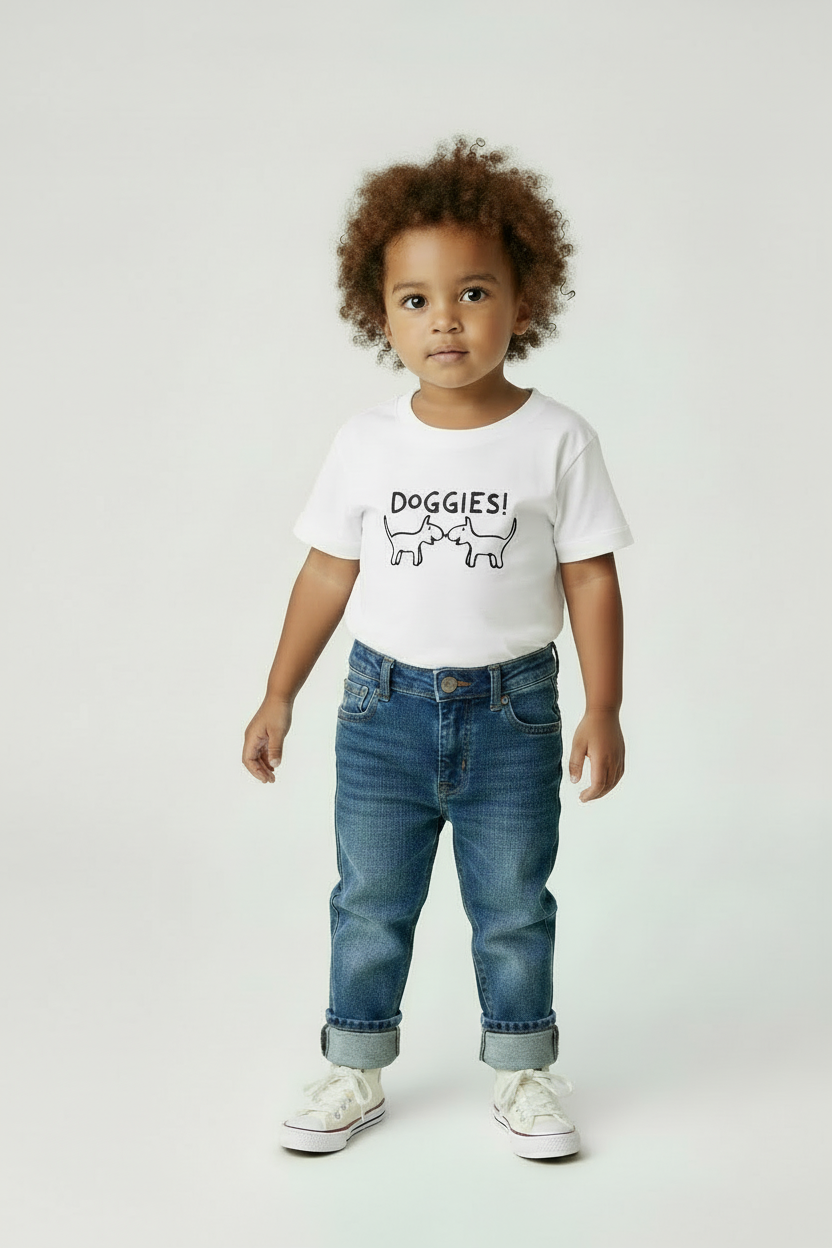 Doggies! shirt fully tucked with rolled sleeves